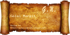 Gelei Margit névjegykártya